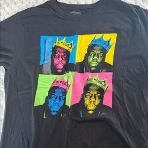 Black Graphic T-Shirt with Colorful Print- Notorious B.I.G